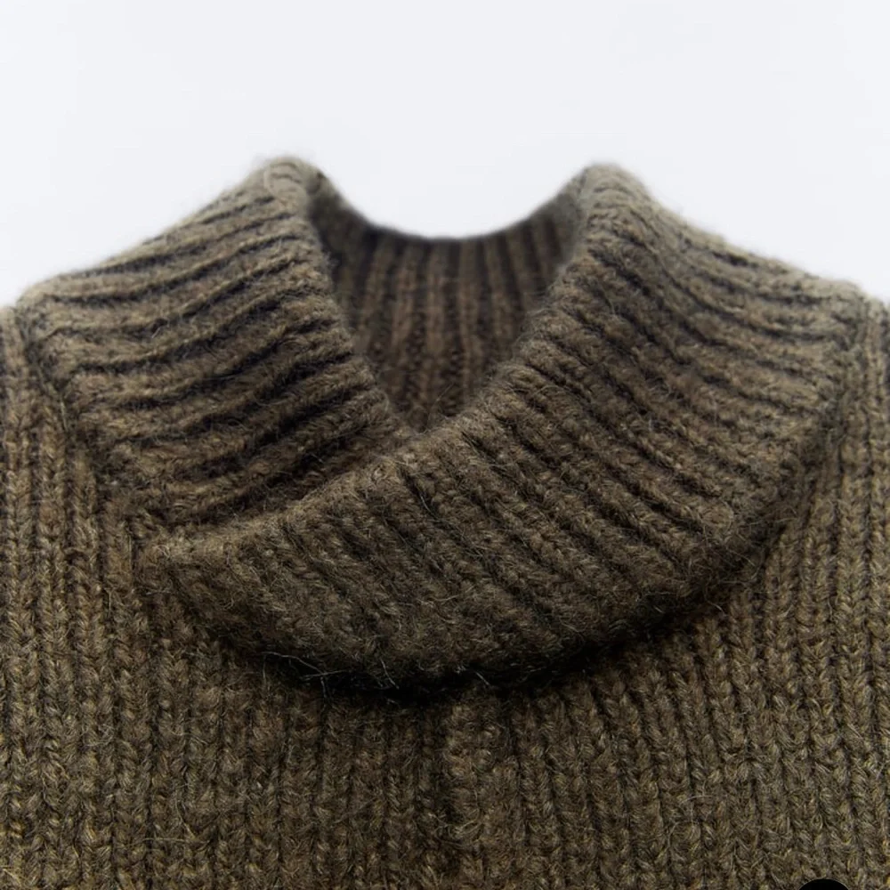 Zara V neck brown Seamed Knit Sweater Top Jumper Size Small GORGEOUS! Fashion